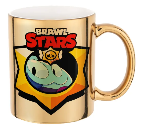 Brawl Stars Squeak — Mug ceramic, gold mirror, 330ml