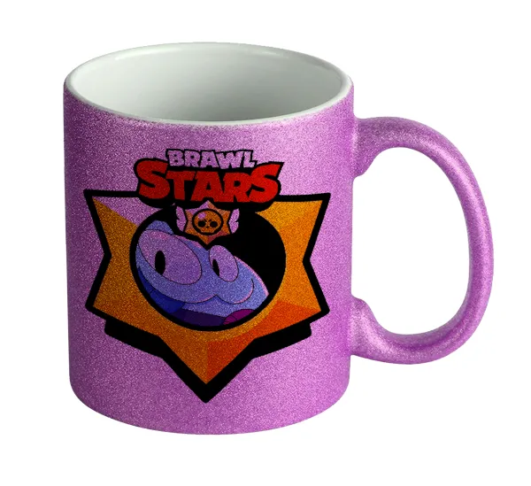 Brawl Stars Squeak — Κούπα Μωβ Glitter που γυαλίζει, κεραμική, 330ml