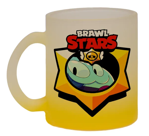 Brawl Stars Squeak — Κούπα γυάλινη δίχρωμη με βάση το κίτρινο ματ, 330ml