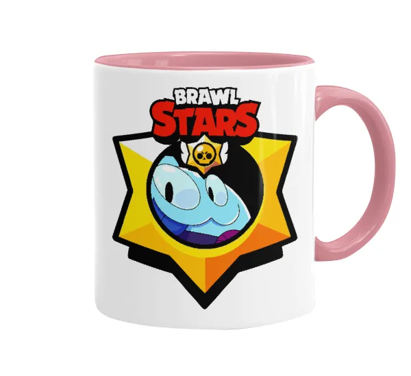Brawl Stars Squeak — Κούπα χρωματιστή ροζ, κεραμική, 330ml
