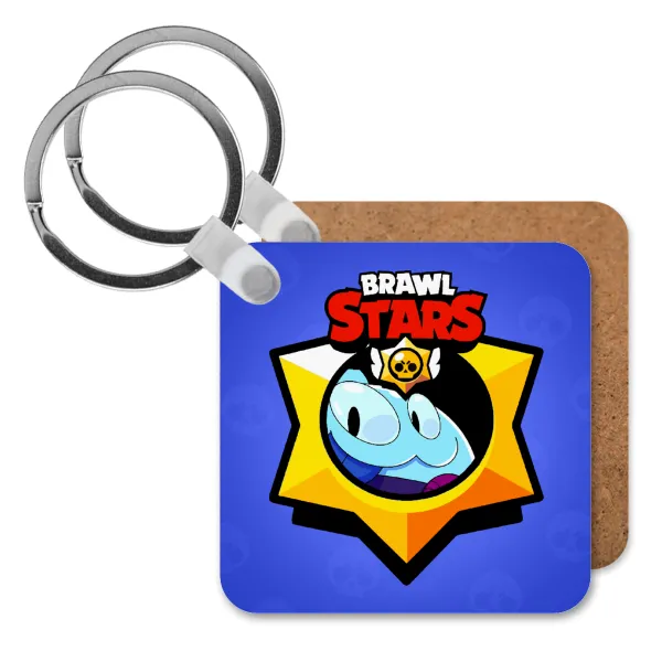 Brawl Stars Squeak — Square wooden MDF keychain