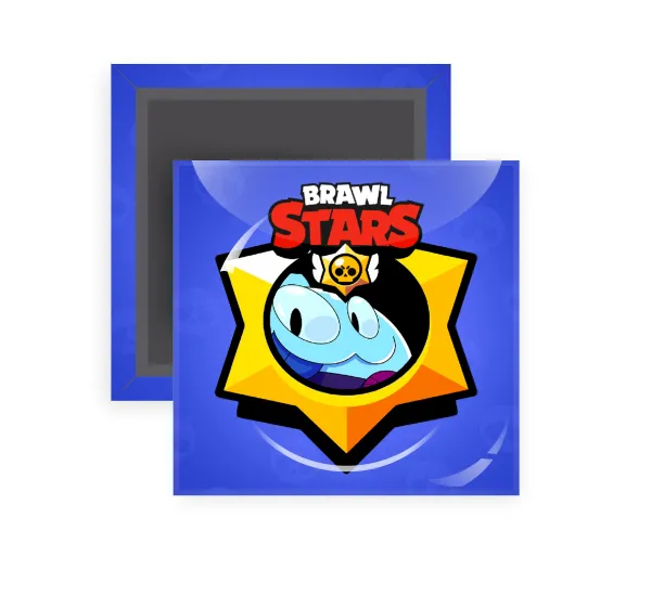 Brawl Stars Squeak — Square fridge magnet, 5x5cm