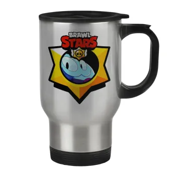 Brawl Stars Squeak, Κούπα ταξιδιού ανοξείδωτη με καπάκι, διπλού τοιχώματος (θερμό) 450ml