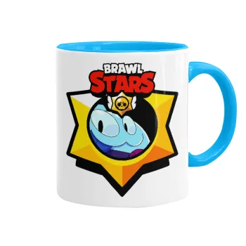 Brawl Stars Squeak, Κούπα χρωματιστή γαλάζια, κεραμική, 330ml