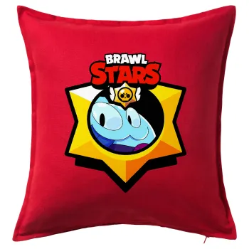 Brawl Stars Squeak, Μαξιλάρι καναπέ Κόκκινο 100% βαμβάκι, περιέχεται το γέμισμα (50x50cm)