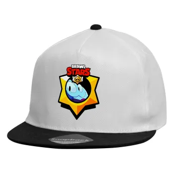 Brawl Stars Squeak, Καπέλο παιδικό Flat Snapback, Λευκό (100% ΒΑΜΒΑΚΕΡΟ, ΠΑΙΔΙΚΟ, UNISEX, ONE SIZE)