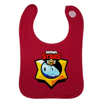 Brawl Stars Squeak, Σαλιάρα με Σκρατς Κόκκινη 100% Organic Cotton (0-18 months)