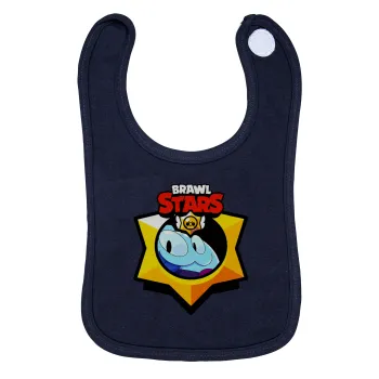 Brawl Stars Squeak, Σαλιάρα με Σκρατς 100% Organic Cotton Μπλε (0-18 months)