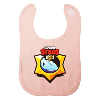 Brawl Stars Squeak, Σαλιάρα με Σκρατς ΡΟΖ 100% Organic Cotton (0-18 months)