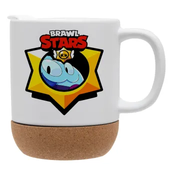 Brawl Stars Squeak, Κούπα, κεραμική με βάση φελού και καπάκι (ΜΑΤ), 330ml