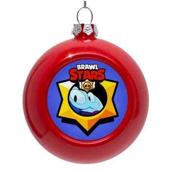Brawl Stars Squeak, Στολίδι Χριστουγεννιάτικη μπάλα δένδρου Κόκκινη 8cm
