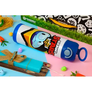 Brawl Stars Squeak, Easter candle, Childrens hot water bottle, stainless steel, with safety straw, BLUE (500ml)