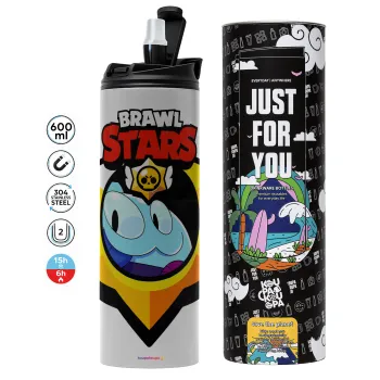 Brawl Stars Squeak, Tumbler stainless steel GREY 600ml