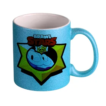 Brawl Stars Squeak, Κούπα Σιέλ Glitter που γυαλίζει, κεραμική, 330ml