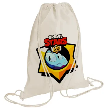 Brawl Stars Squeak, Τσάντα πλάτης πουγκί GYMBAG natural (28x40cm)