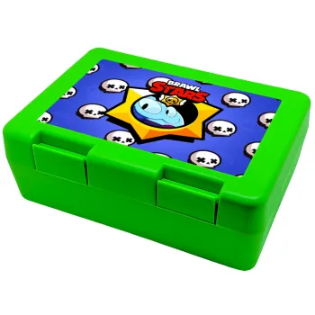 Brawl Stars Squeak, Παιδικό δοχείο κολατσιού ΠΡΑΣΙΝΟ 185x128x65mm (BPA free πλαστικό)