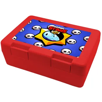 Brawl Stars Squeak, Παιδικό δοχείο κολατσιού ΚΟΚΚΙΝΟ 185x128x65mm (BPA free πλαστικό)