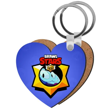 Brawl Stars Squeak, Μπρελόκ Ξύλινο καρδιά MDF