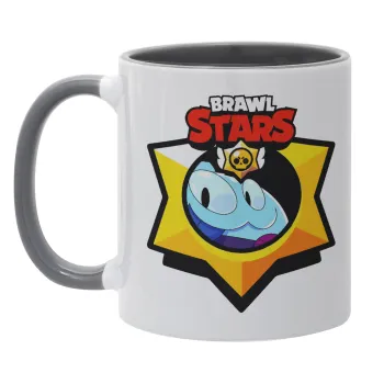 Brawl Stars Squeak, Κούπα χρωματιστή γκρι, κεραμική, 330ml