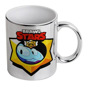 Brawl Stars Squeak, Mug ceramic, silver mirror, 330ml