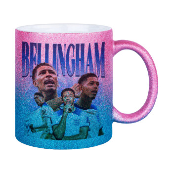 Jude Bellingham, Κούπα Χρυσή/Μπλε Glitter, κεραμική, 330ml