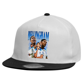 Jude Bellingham, Καπέλο παιδικό Flat Snapback, Λευκό (100% ΒΑΜΒΑΚΕΡΟ, ΠΑΙΔΙΚΟ, UNISEX, ONE SIZE)