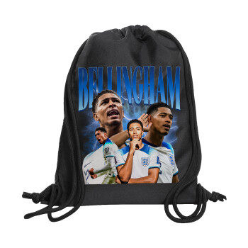 Jude Bellingham, Backpack pouch GYMBAG Black, with pocket (40x48cm) & thick cords