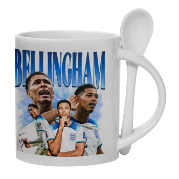 Jude Bellingham, Ceramic coffee mug with Spoon, 330ml (1pcs)