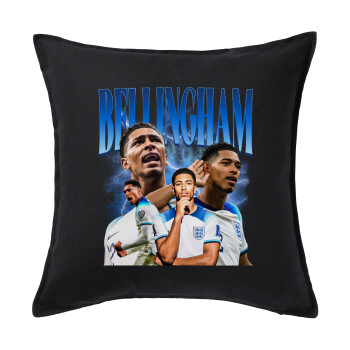 Jude Bellingham, Μαξιλάρι καναπέ Μαύρο 100% βαμβάκι, περιέχεται το γέμισμα (50x50cm)