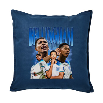Jude Bellingham, Μαξιλάρι καναπέ Μπλε 100% βαμβάκι, περιέχεται το γέμισμα (50x50cm)