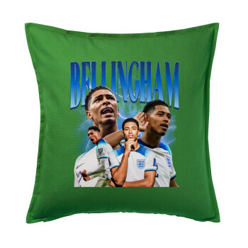 Jude Bellingham, Sofa cushion Green 50x50cm includes filling