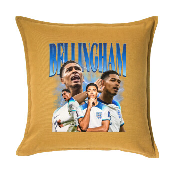 Jude Bellingham, Μαξιλάρι καναπέ Κίτρινο 100% βαμβάκι, περιέχεται το γέμισμα (50x50cm)