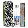 Easter candle, metallic white thermos bottle (500ml) & aromatic flat candle (30cm) (GRAY)