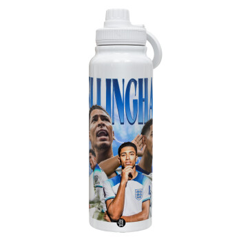 Jude Bellingham, 1L Stainless Steel Thermal Bottle with Phone Holder & Double Wall Insulation