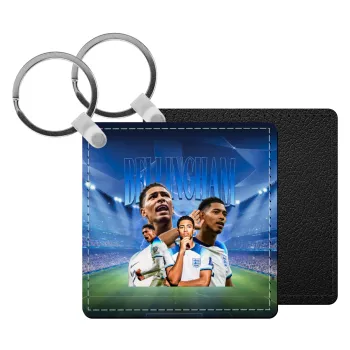 Jude Bellingham, Μπρελόκ Δερματίνη, τετράγωνο ΜΑΥΡΟ (5x5cm)