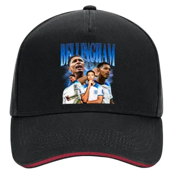 Jude Bellingham, DRILL Adult Ultimate Hat BLACK/RED, (100% COTTON, ADULT, UNISEX, ONE SIZE)