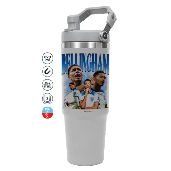 Jude Bellingham, GREY color, 890ml (30oz) stainless Steel Tumbler with Handle