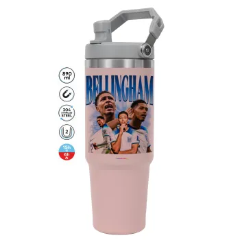 Jude Bellingham, Pink color, 890ml (30oz) stainless Steel Tumbler with Handle