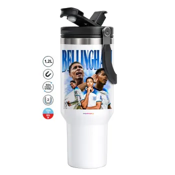 Jude Bellingham, Mega Stainless steel Tumbler with lid, double wall 1,2L