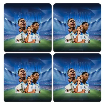 Jude Bellingham, ΣΕΤ 4 Σουβέρ ξύλινα τετράγωνα (9cm)