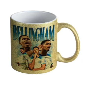 Jude Bellingham, Κούπα Χρυσή Glitter που γυαλίζει, κεραμική, 330ml