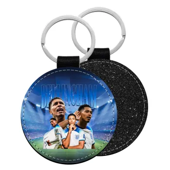 Jude Bellingham, Μπρελόκ Δερματίνη, στρογγυλό ΜΑΥΡΟ (5cm)