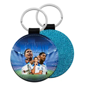 Jude Bellingham, Μπρελόκ Δερματίνη, στρογγυλό ΜΠΛΕ (5cm)