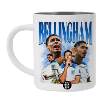 Jude Bellingham, BIG Mug Stainless steel double wall (450ml, White)