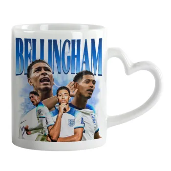 Jude Bellingham, Κούπα καρδιά χερούλι λευκή, κεραμική, 330ml