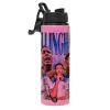 Metallic water bottle with safety lid, 850ml aluminum