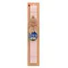 Easter Set, wooden keychain & scented flat Easter candle (30cm) (PINK)