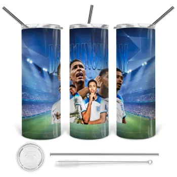 Jude Bellingham, Tumbler stainless steel 600ml, with metal straw & cleaning brush