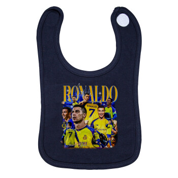 Cristiano Ronaldo Al Nassr, Σαλιάρα με Σκρατς 100% Organic Cotton Μπλε (0-18 months)