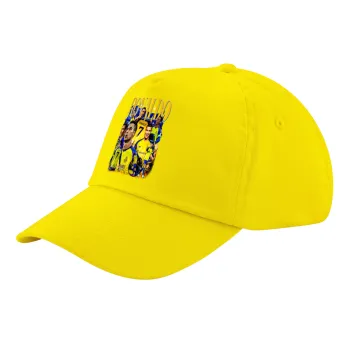 Cristiano Ronaldo Al Nassr, Child's Baseball Cap, 100% Cotton Twill, Yellow (COTTON, CHILD, UNISEX, ONE SIZE)